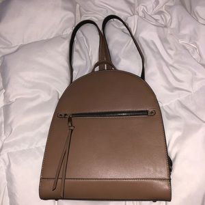 Brown leather backpack